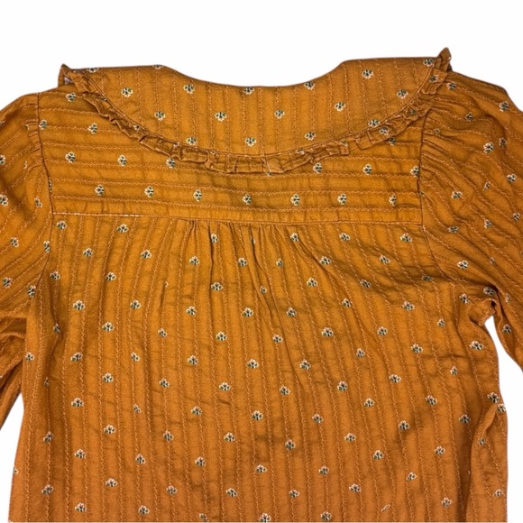 Anthropologie Pilcro The Keira Collard Front-Button Blouse In Mustard Size XS - Picture 10 of 10